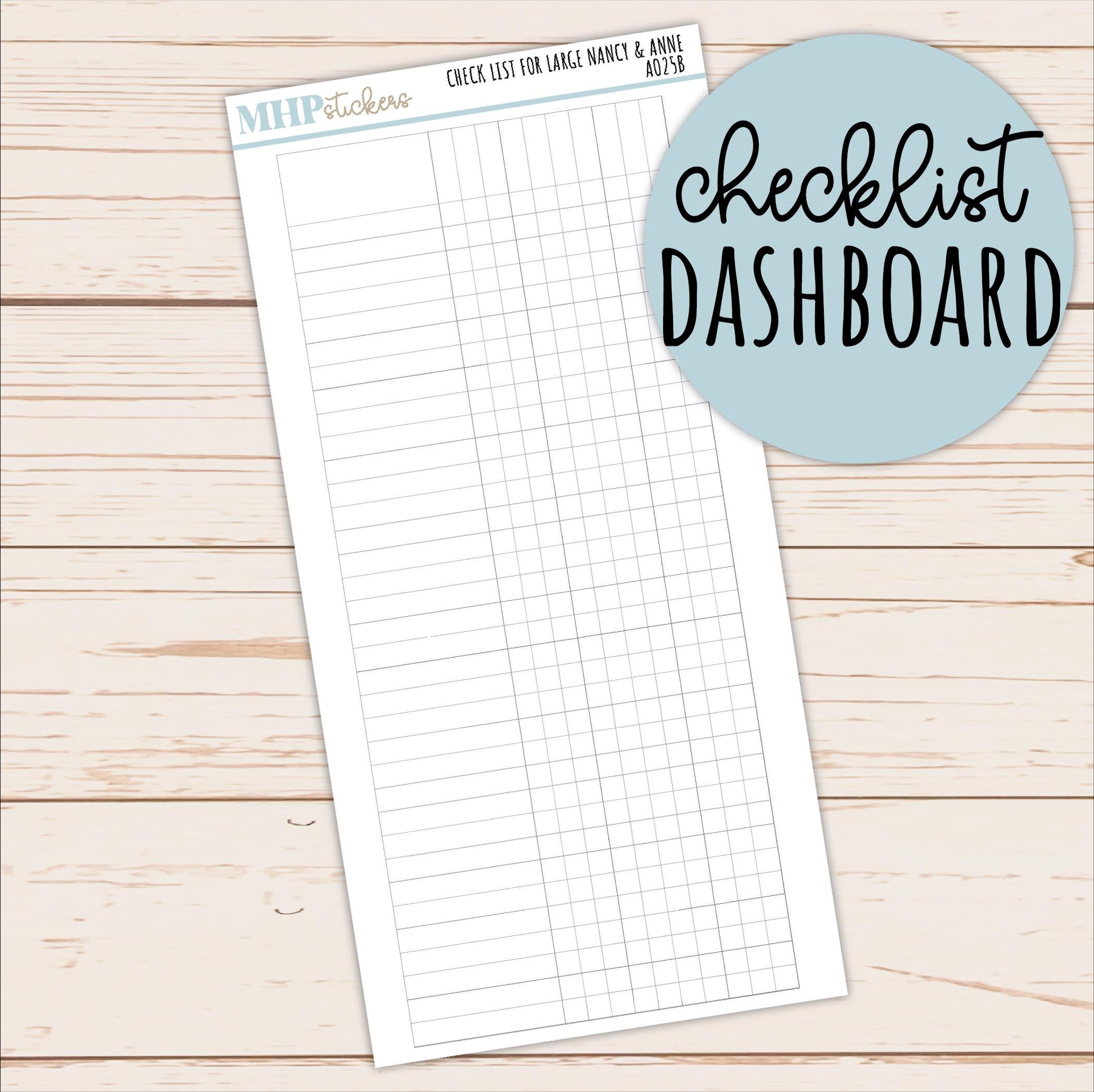 Checklist Dashboard for Planners || AO25