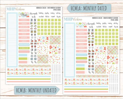 MARCH 2026 Stickers for Hobonichi Cousin. A5 Planners "Spring" || HC