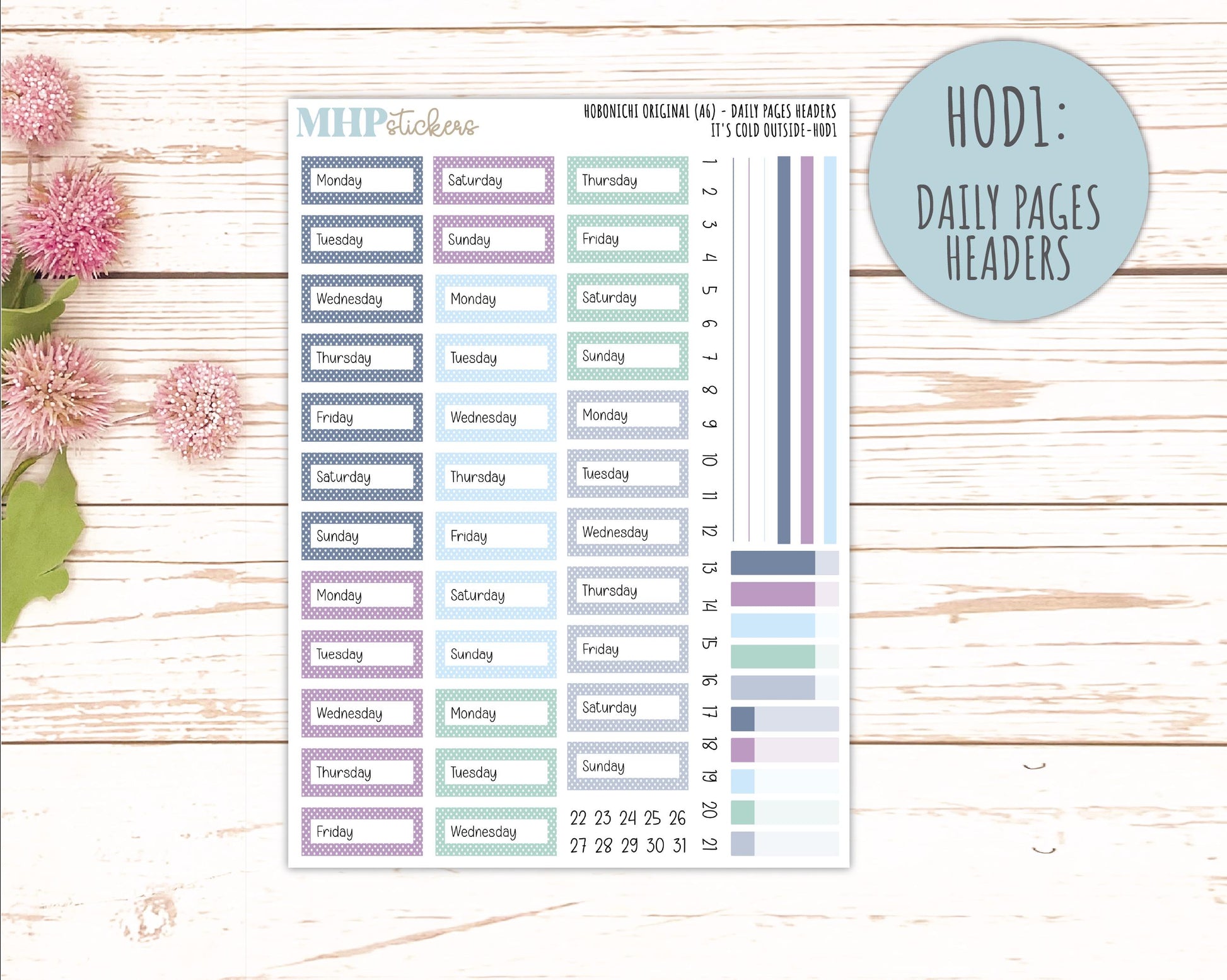 JANUARY 2026 Stickers for Hobonichi Techo Original. A6 Planners "It's Cold Outside" || HO