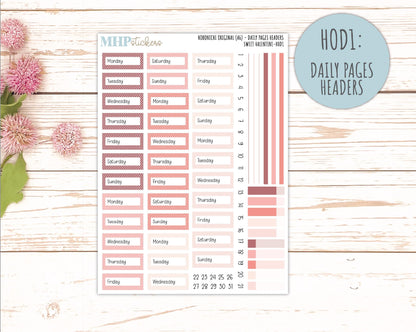 FEBRUARY 2026 Stickers for Hobonichi Techo Original. A6 Planners "Sweet Valentine" || HO