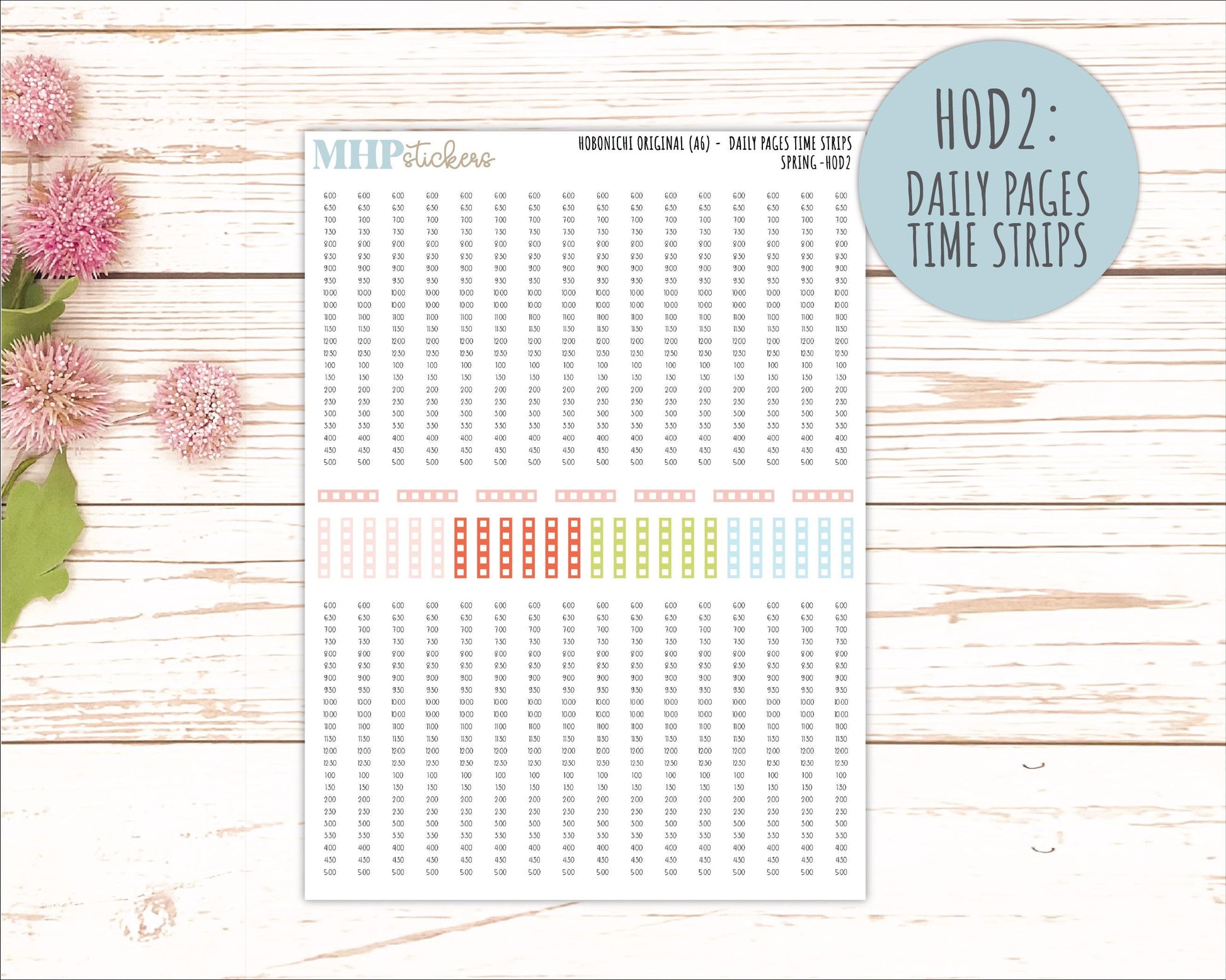 MARCH 2026 Stickers for Hobonichi Techo Original. A6 Planners "Spring" || HO