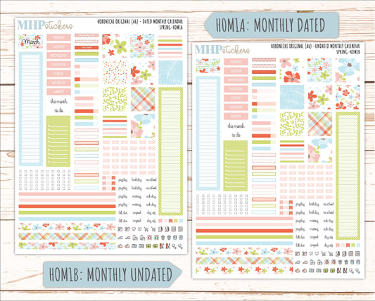 MARCH 2026 Stickers for Hobonichi Techo Original. A6 Planners "Spring" || HO