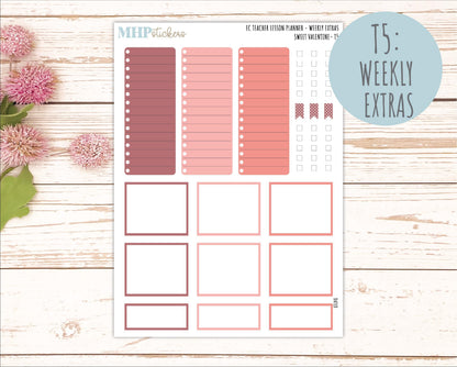 FEBRUARY Stickers for EC Teacher Lesson Planner. 2026 Collection "Sweet Valentine" || ECT