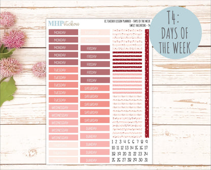 FEBRUARY Stickers for EC Teacher Lesson Planner. 2026 Collection "Sweet Valentine" || ECT