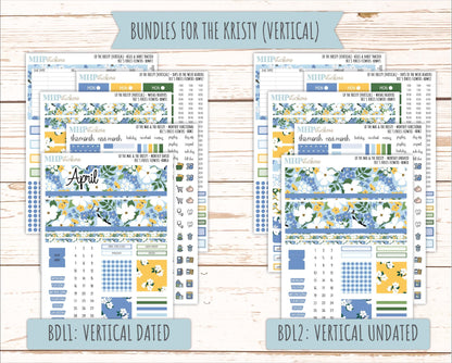 APRIL 2026 Stickers for the Mae & Kristy Laurel Denise Planners (Book Bound Planner) "Bee's Knees Flowers" || BB