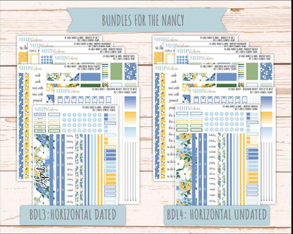 APRIL 2026 Stickers for Large Nancy & Anne Planners (Formerly Original Size). For Laurel Denise Planners. "Bee's Knees Flowers" || OG