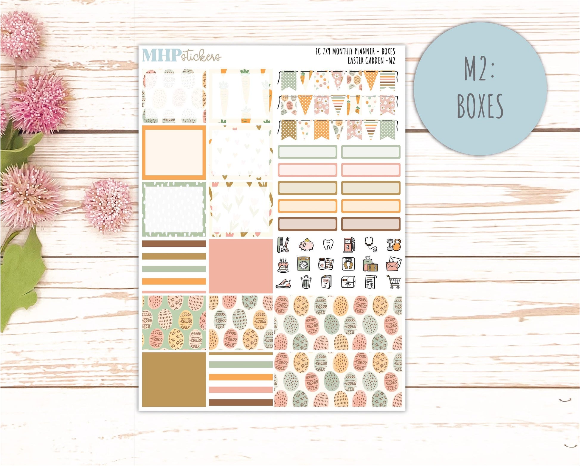 APRIL Monthly Kit for 7x9 Erin Condren Planners. 2026 Collection "Easter Garden" || ECM
