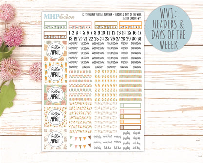 APRIL Weekly Vertical Kits for 7x9 Erin Condren Planners. 2026 Collection "Easter Garden" || ECWV