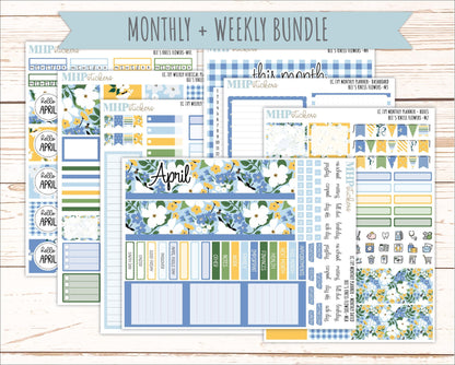 APRIL Weekly Vertical Kits for 7x9 Erin Condren Planners. 2026 Collection "Bee's Knees Flowers" || ECWV