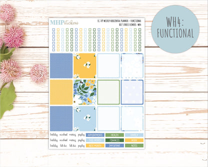 APRIL Weekly Horizontal Planning Kit for 7x9 Erin Condren Planners. 2026 Collection "Bee's Knees Flowers" || ECWH