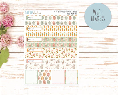 APRIL Weekly Horizontal Planning Kit for 7x9 Erin Condren Planners. 2026 Collection "Easter Garden" || ECWH