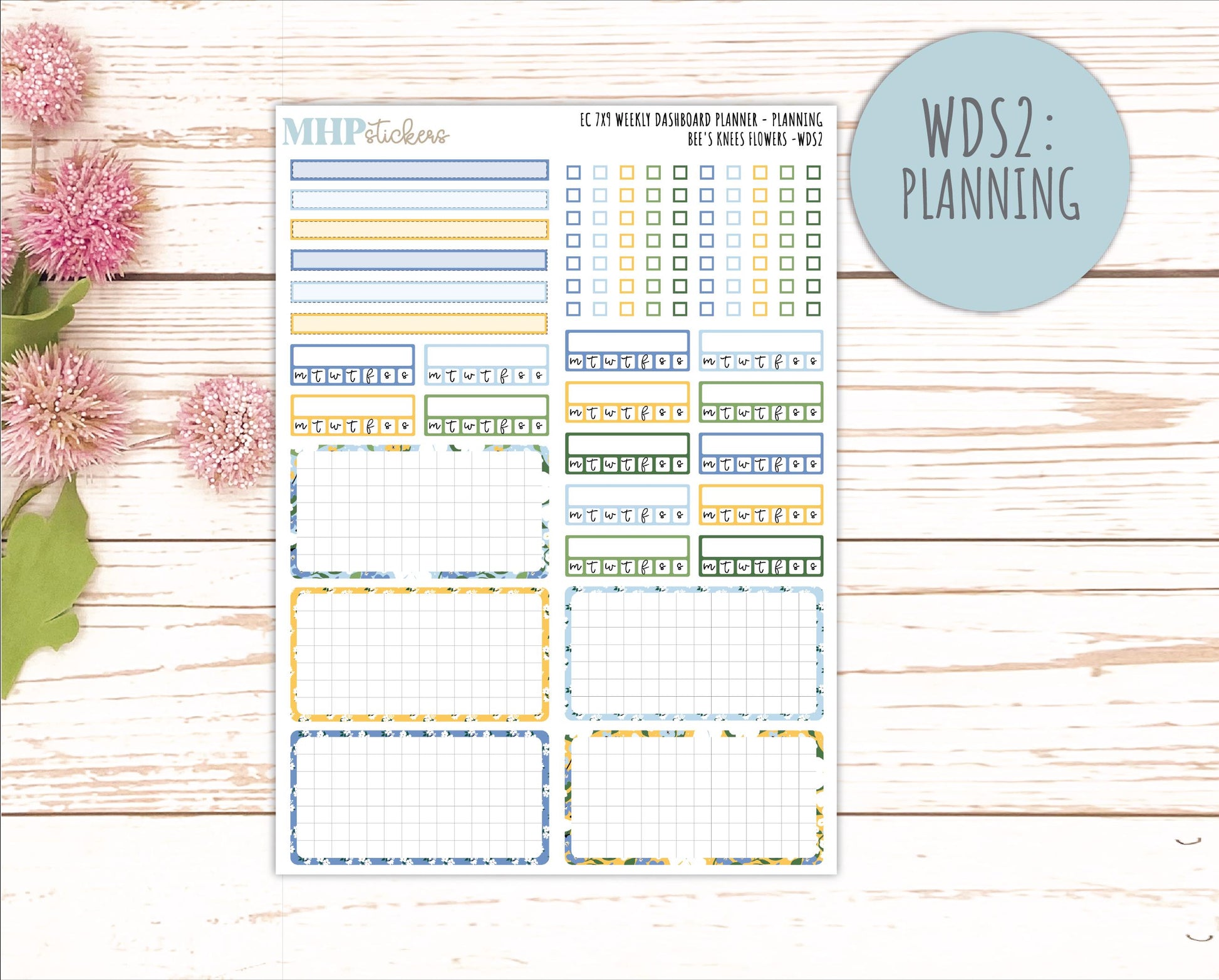 APRIL Weekly Dashboard Kit for 7x9 Erin Condren Planners. 2026 Collection "Bee's Knees Flowers" || ECWDS