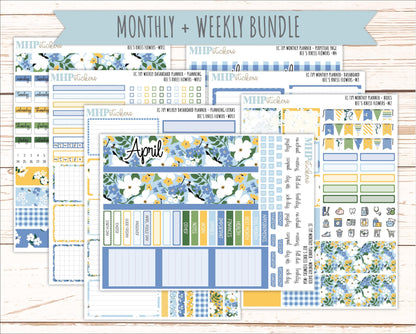 APRIL Weekly Dashboard Kit for 7x9 Erin Condren Planners. 2026 Collection "Bee's Knees Flowers" || ECWDS