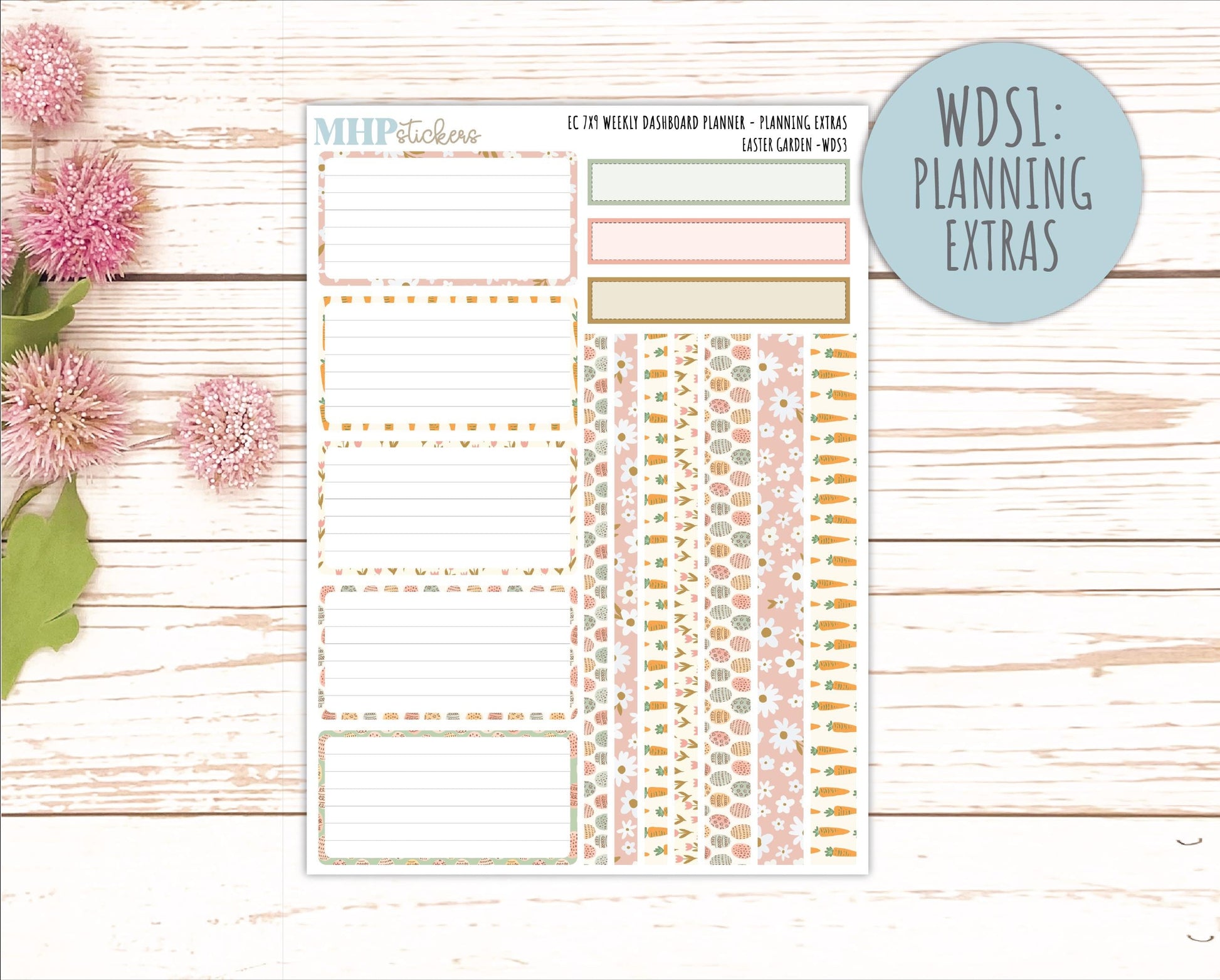 APRIL Weekly Dashboard Kit for 7x9 Erin Condren Planners. 2026 Collection "Easter Garden" || ECWDS