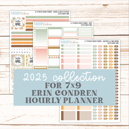 APRIL Weekly Hourly Planning Kits for 7x9 Erin Condren Planners. 2026 Collection "Easter Garden" || ECWHR