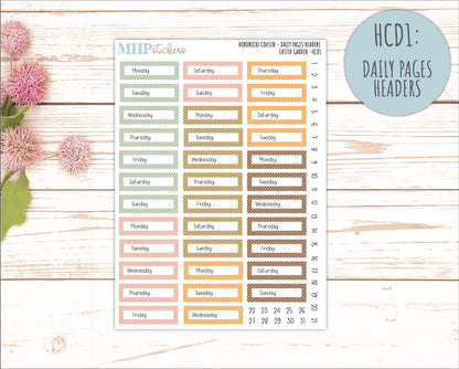 APRIL 2026 Stickers for Hobonichi Cousin. A5 Planners "Easter Garden" || HC