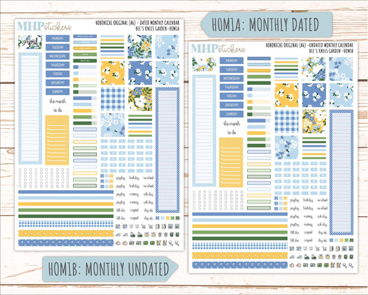 APRIL 2026 Stickers for Hobonichi Techo Original. A6 Planners "Bee's Knees Flowers" || HO