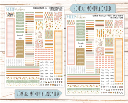 APRIL 2026 Stickers for Hobonichi Techo Original. A6 Planners "Easter Garden" || HO