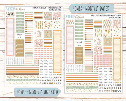APRIL 2026 Stickers for Hobonichi Techo Original. A6 Planners "Easter Garden" || HO
