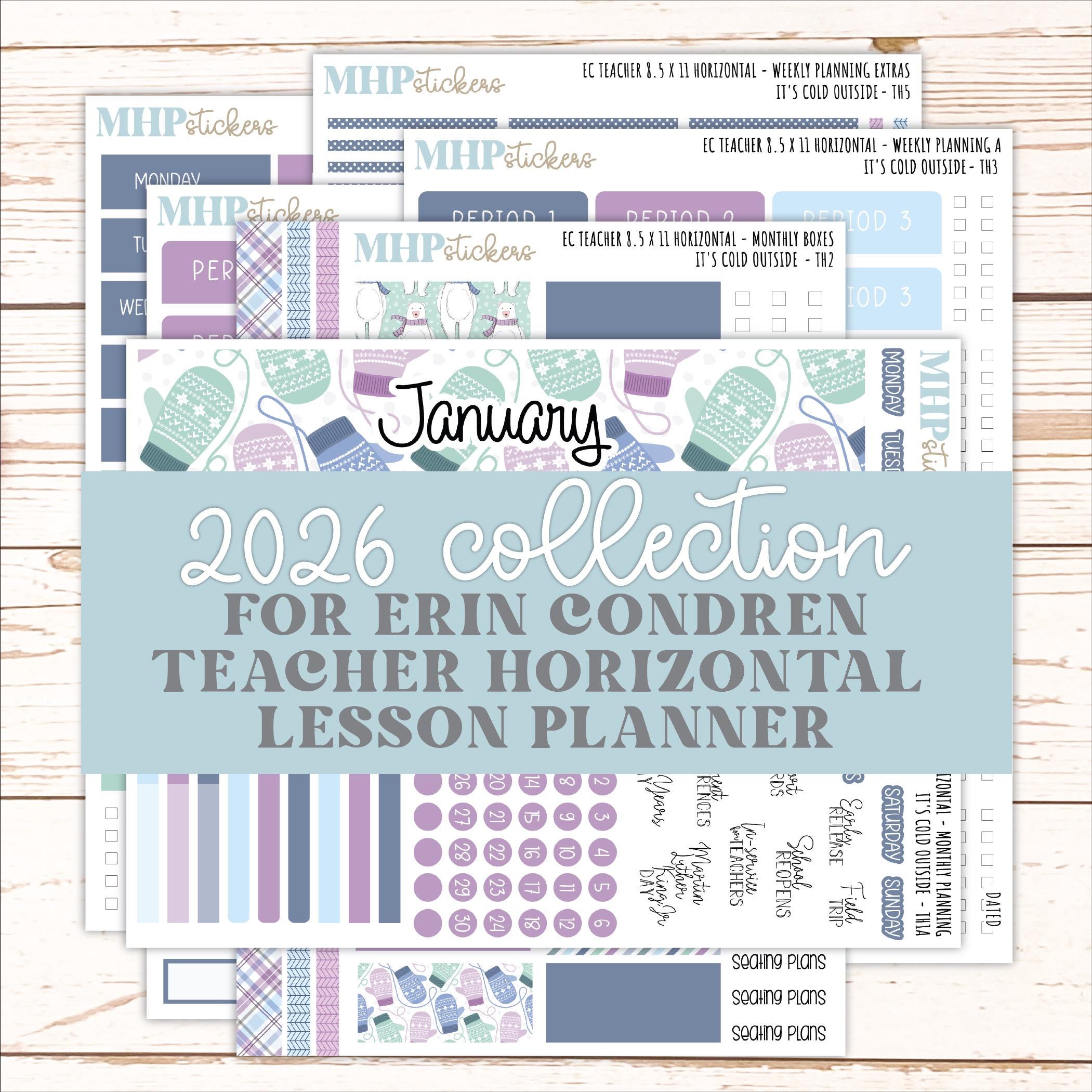 Lesson Time Activity Sticker JANUARY Stickers for EC Teacher Lesson Planner - Horizontal Layout. 20 ...