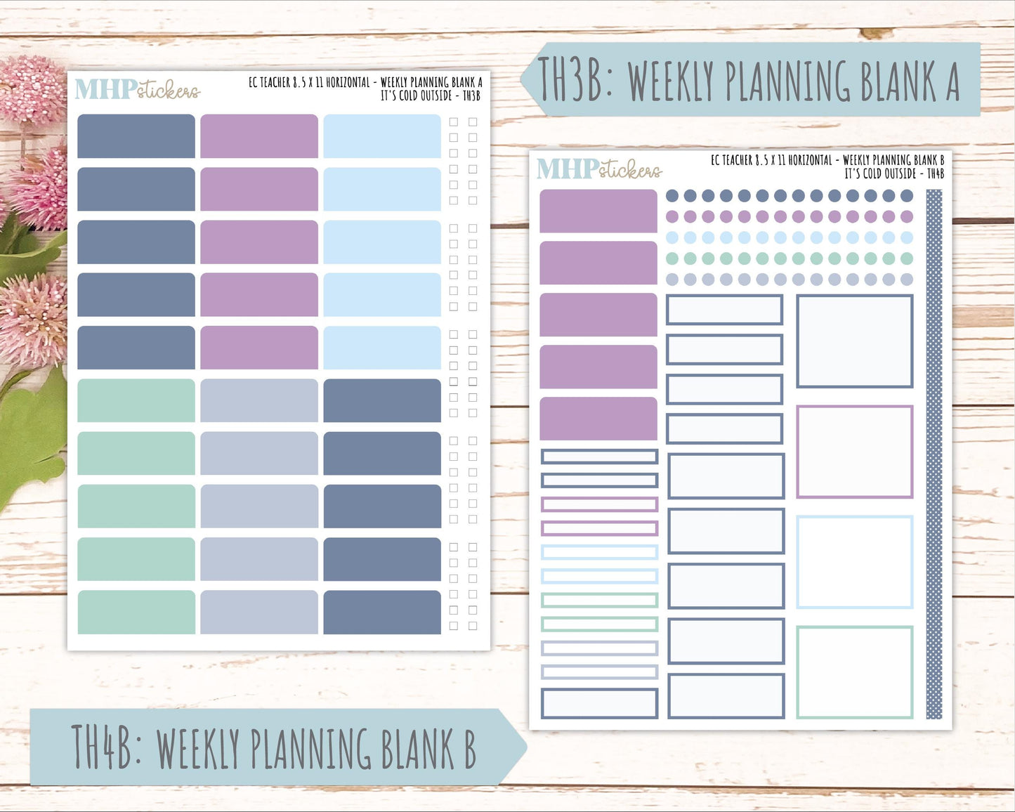 JANUARY Stickers for EC Teacher Lesson Planner - Horizontal Layout. 2026 Collection "It's Cold Outside" || ECTH