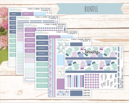 JANUARY Stickers for EC Teacher Lesson Planner - Horizontal Layout. 2026 Collection "It's Cold Outside" || ECTH