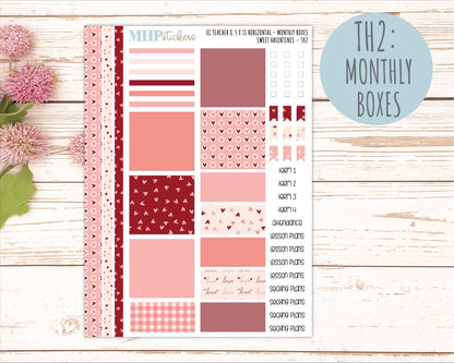 FEBRUARY Stickers for EC Teacher Lesson Planner - Horizontal Layout. 2026 Collection "Sweet Valentine" || ECTH
