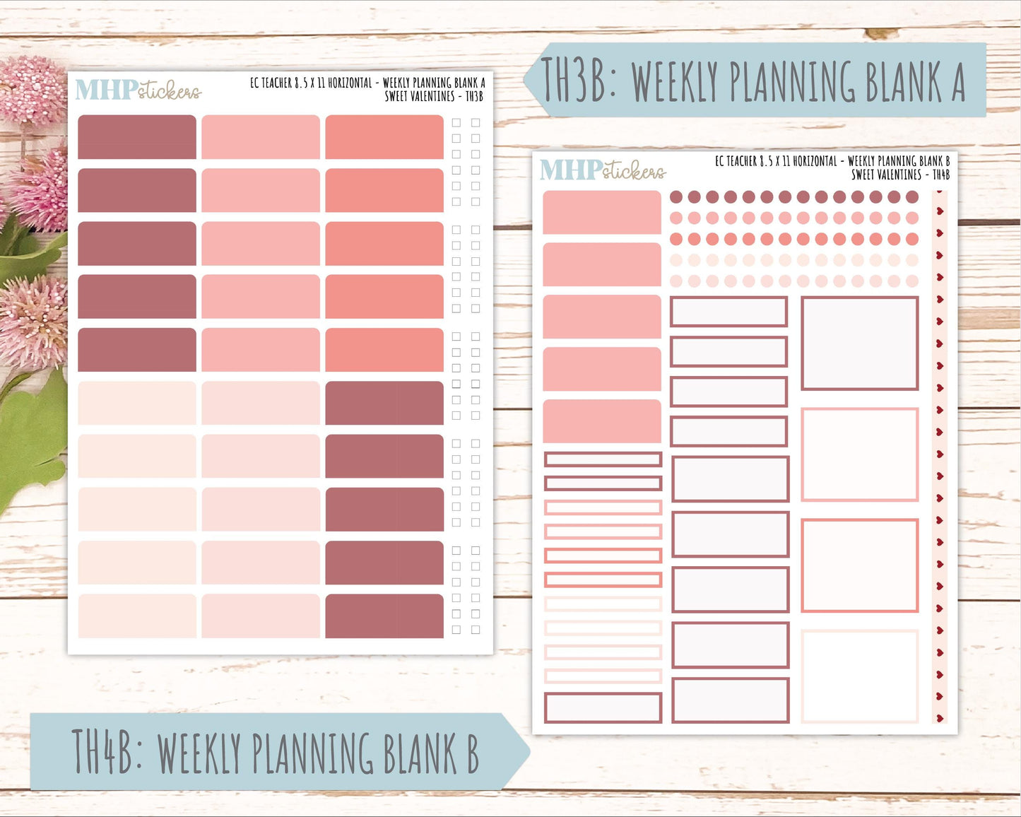 FEBRUARY Stickers for EC Teacher Lesson Planner - Horizontal Layout. 2026 Collection "Sweet Valentine" || ECTH