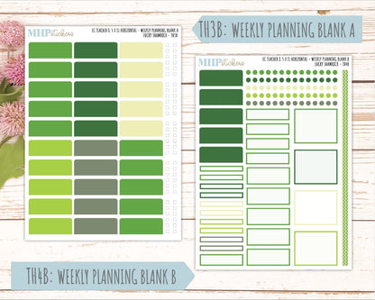 MARCH Stickers for EC Teacher Lesson Planner - Horizontal Layout. 2026 Collection "Lucky Shamrock" || ECTH