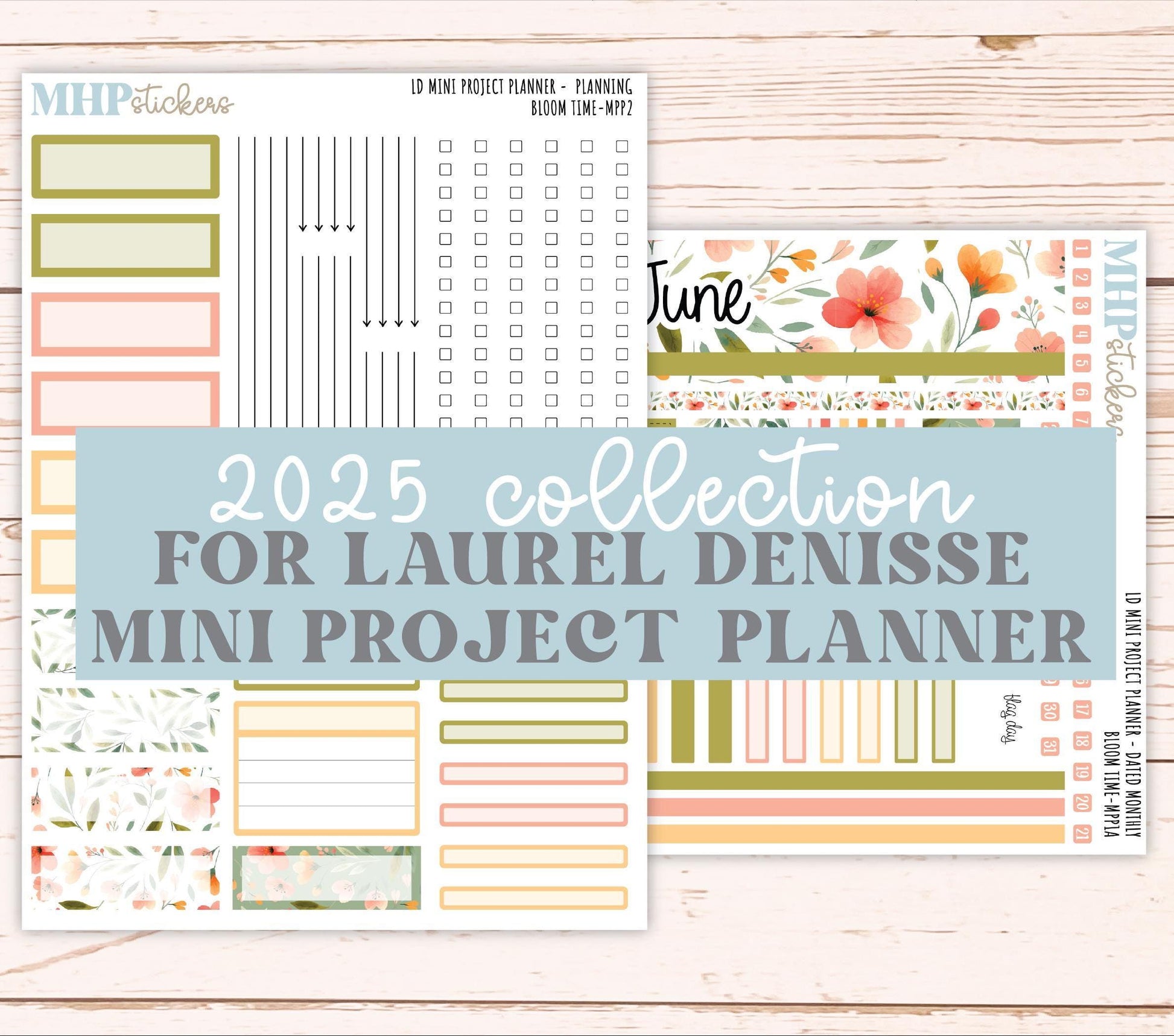 JUNE 2025 Stickers for The Rose Small Laurel Denise Planner (Formerly Mini Project Planner) "Bloom Time" || MPPBT