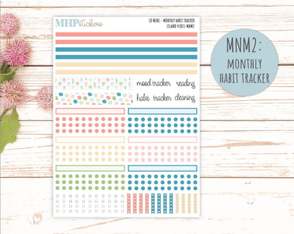 AUGUST 2025 Stickers for Small Horizontal & Vertical Laurel Denise Planners. (Formerly Mini Planner) "Island Vibes" || MNIV