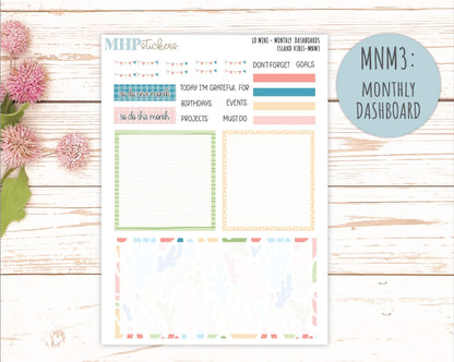 AUGUST 2025 Stickers for Small Horizontal & Vertical Laurel Denise Planners. (Formerly Mini Planner) "Island Vibes" || MNIV