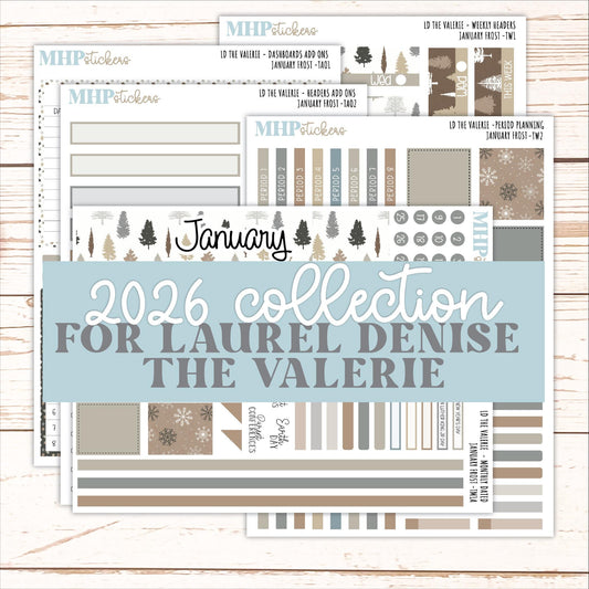 JANUARY Stickers for The Valerie Laurel Denise Planner (Formerly Teacher Planner) "January Frost" || TC