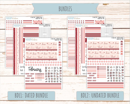FEBRUARY 2026 Stickers for the Large Rose Planner (Formerly Project Planner). Laurel Denise. "ISweet Valentine" || PP