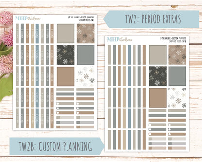 JANUARY Stickers for The Valerie Laurel Denise Planner (Formerly Teacher Planner) "January Frost" || TC
