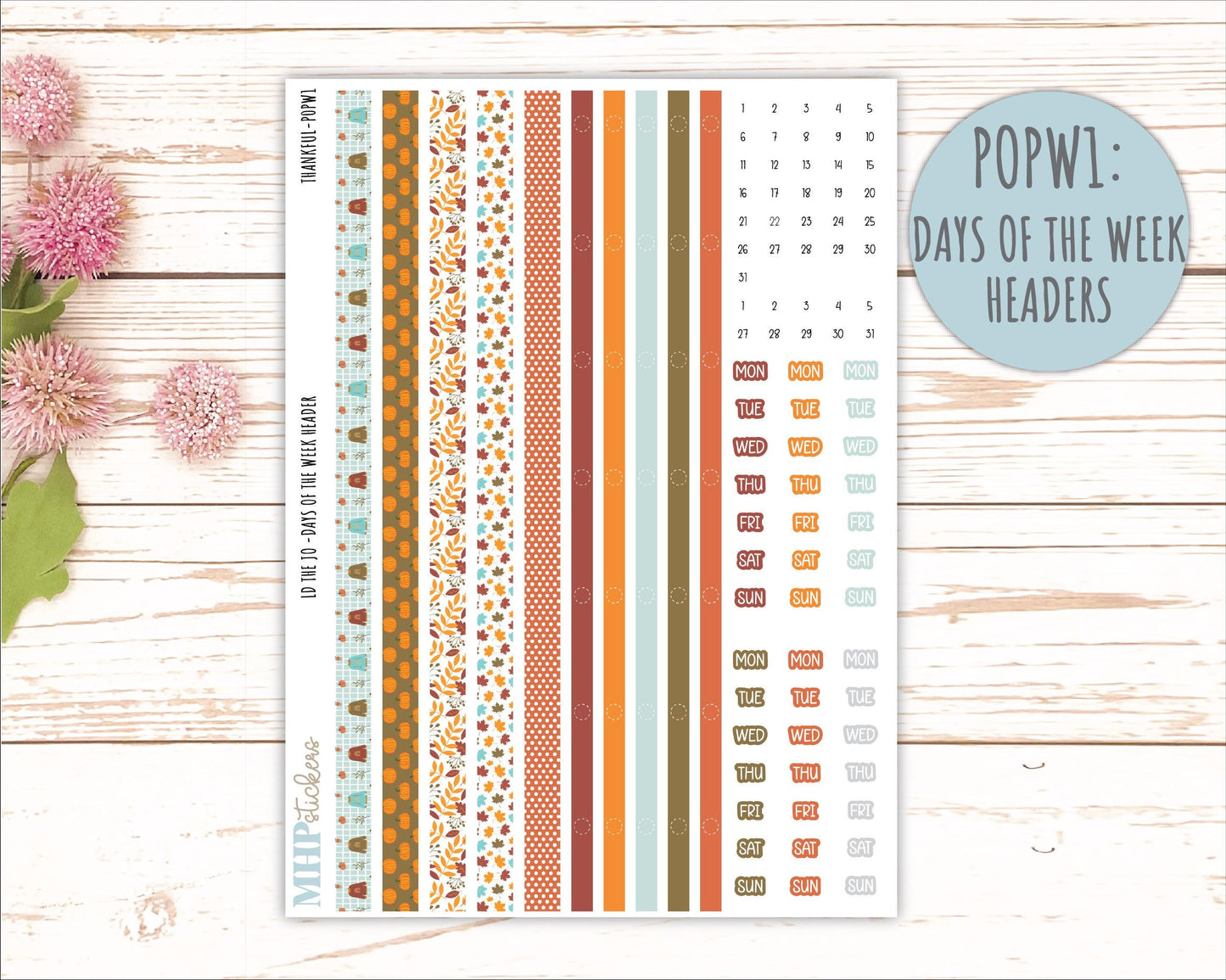 NOVEMBER 2025 Stickers for The Jo Laurel Denise Planner (Formerly Pop-Up Planner) "Thankful" || POP