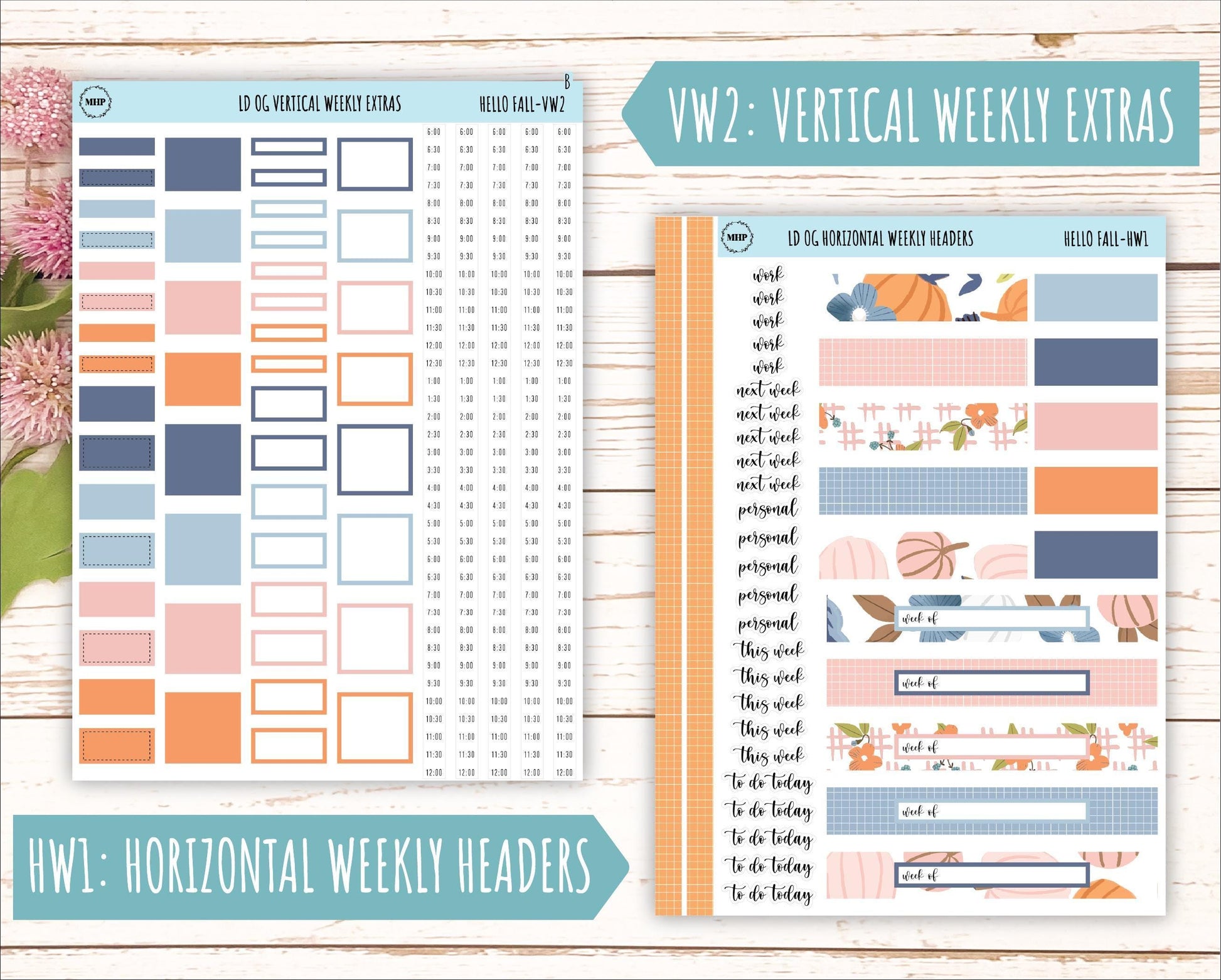 NOVEMBER Stickers for Large size Horizontal & Vertical Laurel Denise Planner. (Formerly Original or Standar Size) "Hello Fall" || OGHF