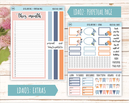 NOVEMBER Stickers for Large size Horizontal & Vertical Laurel Denise Planner. (Formerly Original or Standar Size) "Hello Fall" || OGHF