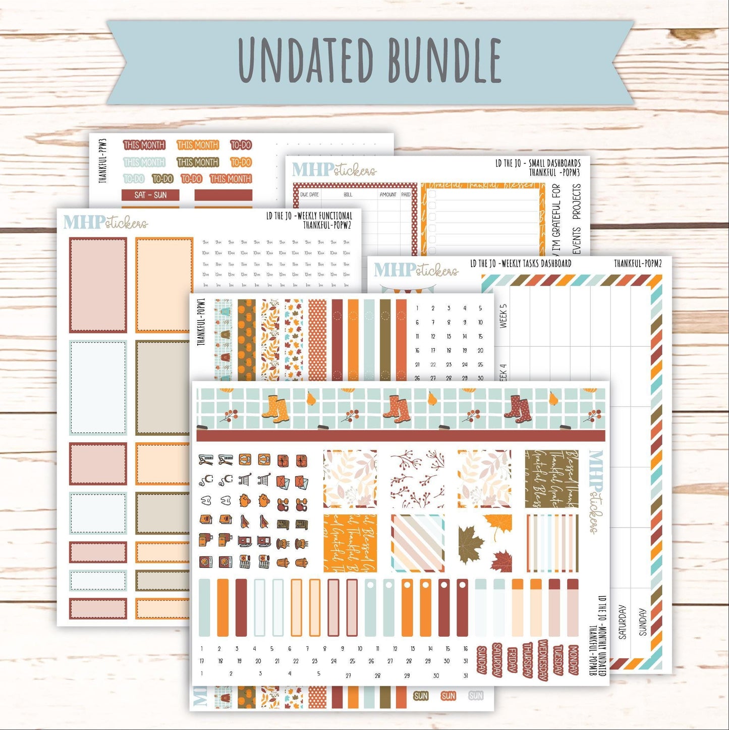 NOVEMBER 2025 Stickers for The Jo Laurel Denise Planner (Formerly Pop-Up Planner) "Thankful" || POP