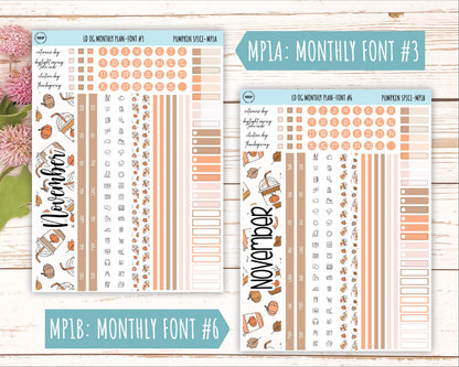 NOVEMBER Stickers for Large size Horizontal & Vertical Laurel Denise Planner. (Formerly Original or Standar Size) "Pumpkin Spice" || OGPS