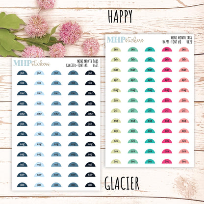 Month Tabs for Laurel Denise small Size Planners || H621