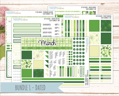 MARCH Stickers for The Valerie Laurel Denise Planner (Formerly Teacher Planner) "Lucky Shamrock" || TC