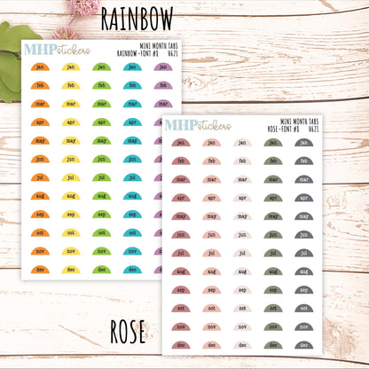 Month Tabs for Laurel Denise small Size Planners || H621