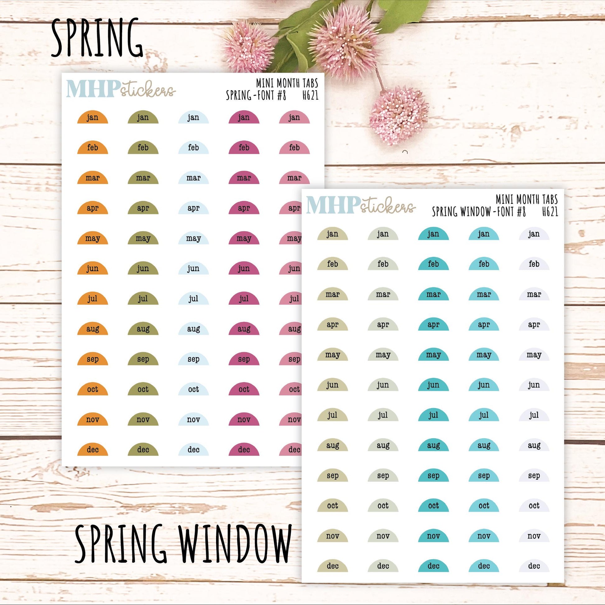 Month Tabs for Laurel Denise small Size Planners || H621