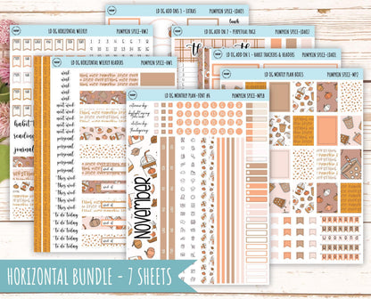 NOVEMBER Stickers for Large size Horizontal & Vertical Laurel Denise Planner. (Formerly Original or Standar Size) "Pumpkin Spice" || OGPS