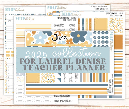 JUNE Stickers for The Valerie Laurel Denise Planner (Formerly Teacher Planner) "Floral Confetti" || TFC