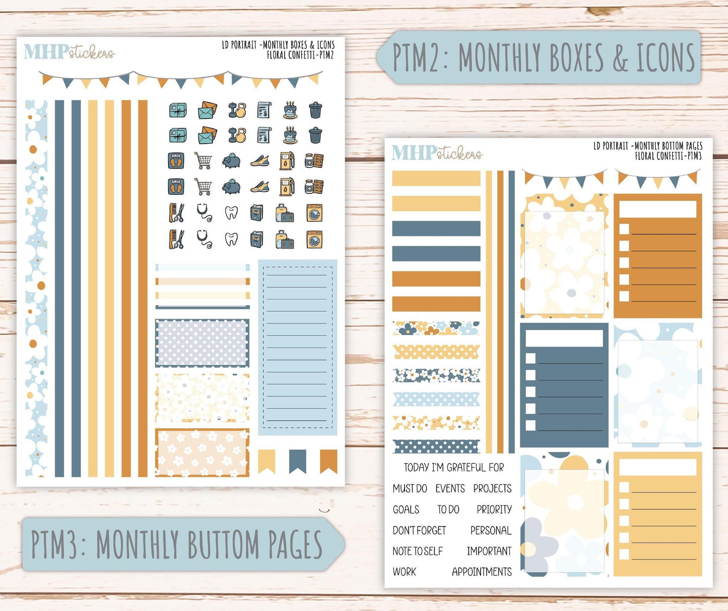 JUNE 2025 Stickers for The Scout Laurel Denise Planner (formerly Portrait Planner). "Floral Confetti" || PTFC