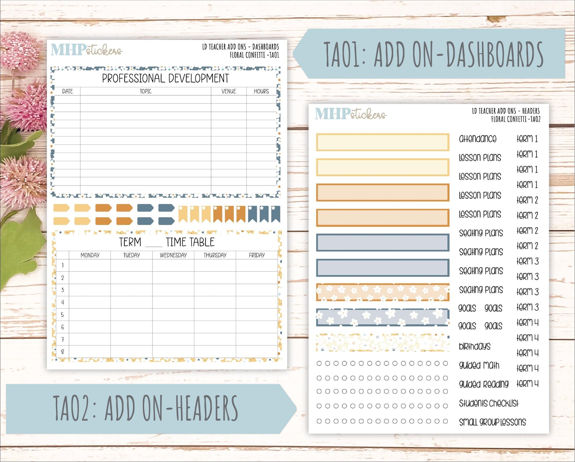 JUNE Stickers for The Valerie Laurel Denise Planner (Formerly Teacher Planner) "Floral Confetti" || TFC