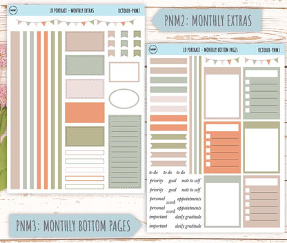 OCTOBER Stickers for The Scout Laurel Denise Planner (formerly Portrait Planner). Neutral Color || PN