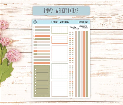 OCTOBER Stickers for The Scout Laurel Denise Planner (formerly Portrait Planner). Neutral Color || PN